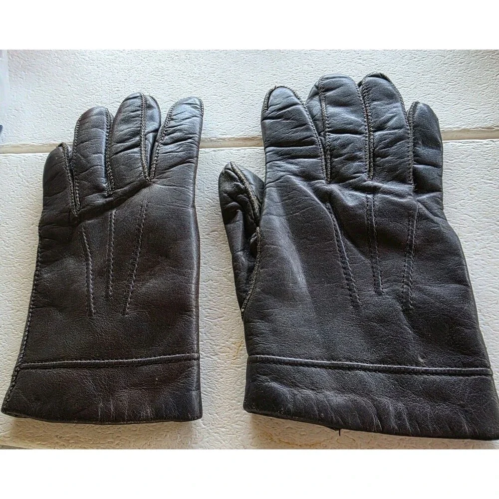 Fownes Leather Gloves Small Brown WPL 9522 Fur Lining Unisex